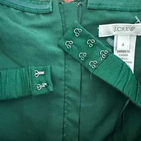 J.Crew Peplum Mini Dress Womens 4 Green Corset Sweetheart Neckline Spring Party - Picture 8 of 10